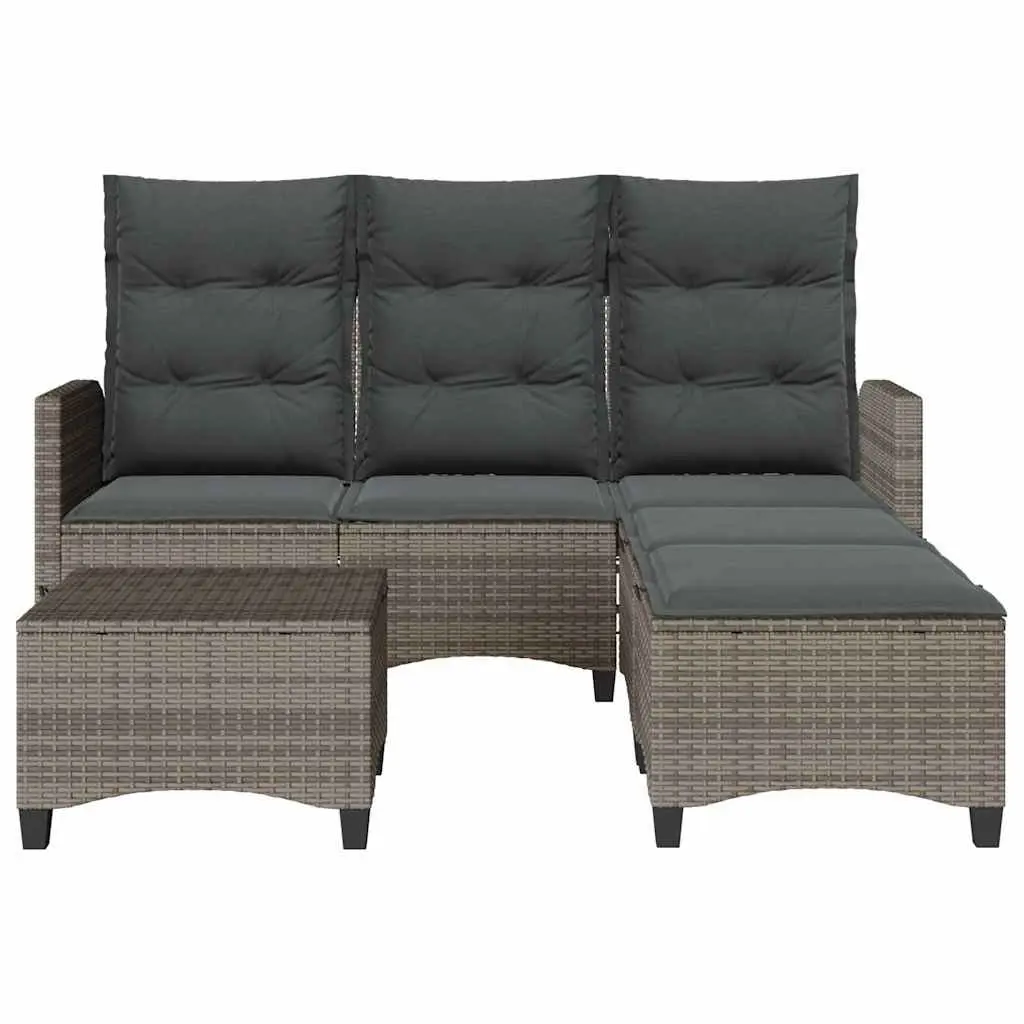 3 Piece L-shaped Garden Sofa Set