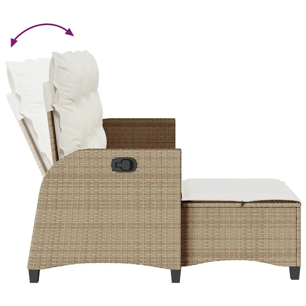L-Shaped Garden Sofa Set 3 Piece Outdoor Patio Furniture with Cushions Beige