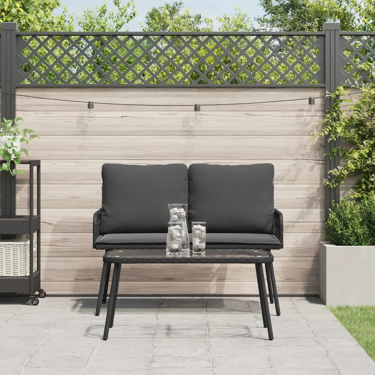 Black Poly Rattan Garden Dining Set
