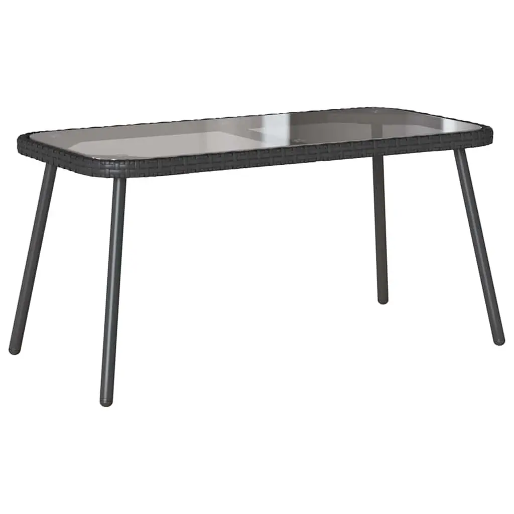 Black Poly Rattan Garden Dining Set