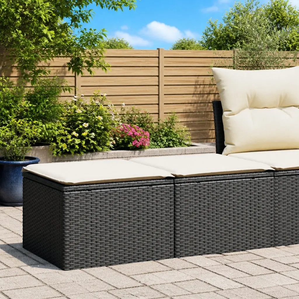 Outdoor Garden Sofa Set 2 Piece Black Rattan Patio Furniture