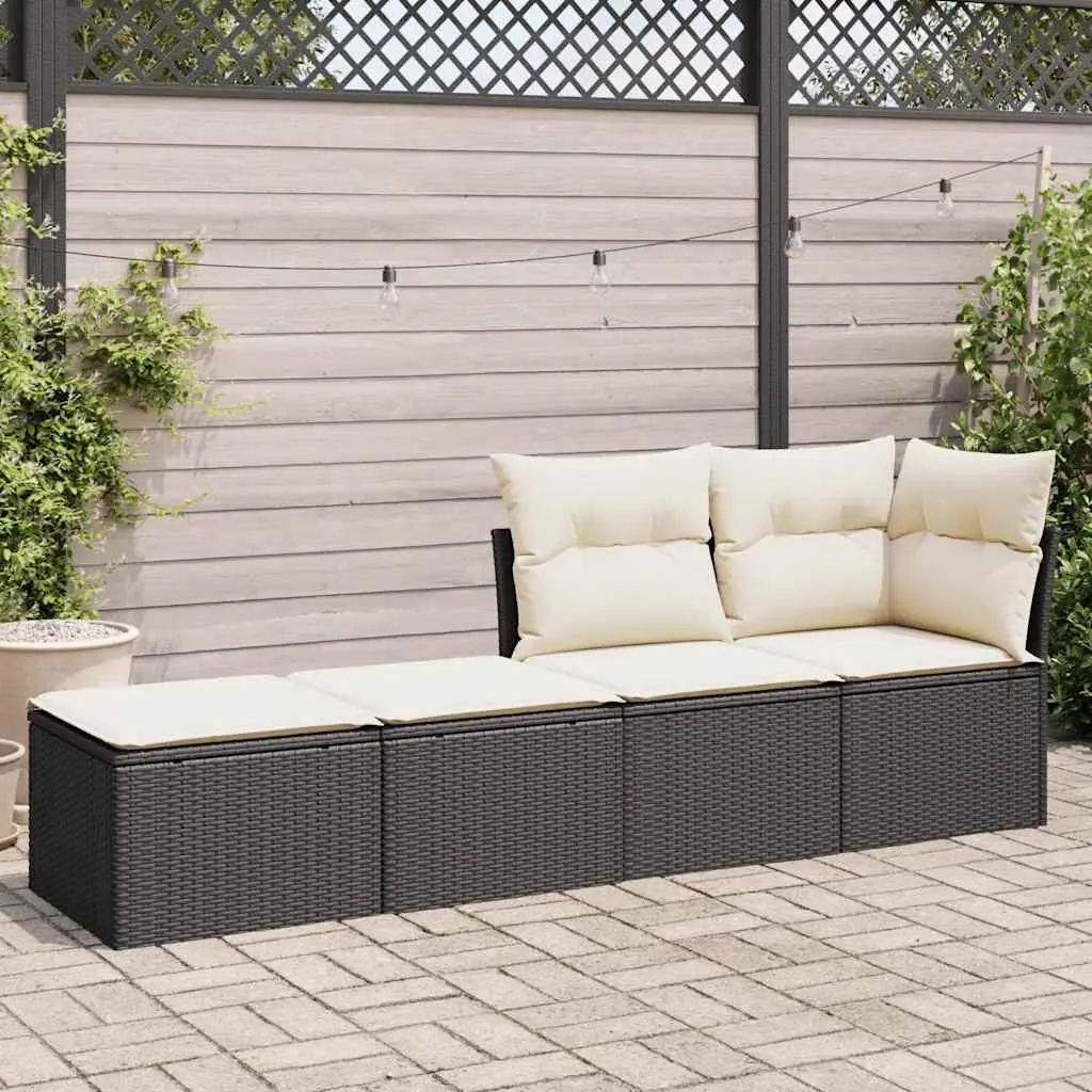 Outdoor Garden Sofa Set 2 Piece Black Rattan Patio Furniture