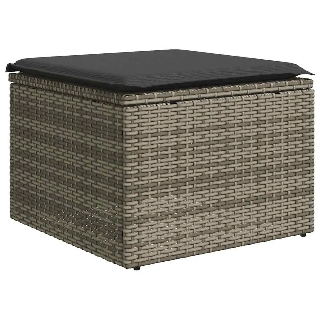 Garden Sofa Set 2 Piece Outdoor Furniture Grey Poly Rattan with Cushions Patio