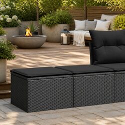 Specifications of Black 2-Piece Garden Sofa Set with Cushions