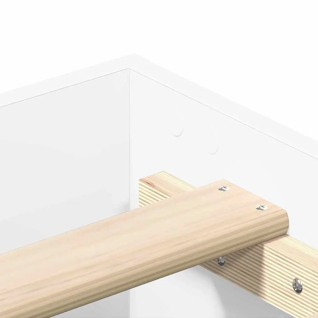 Bed Frame for Bedroom White 150x200cm Engineered Wood Slatted Base