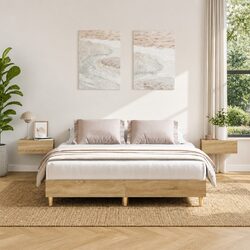 150x200 cm Engineered Wood Bed Frame in Sonoma Oak