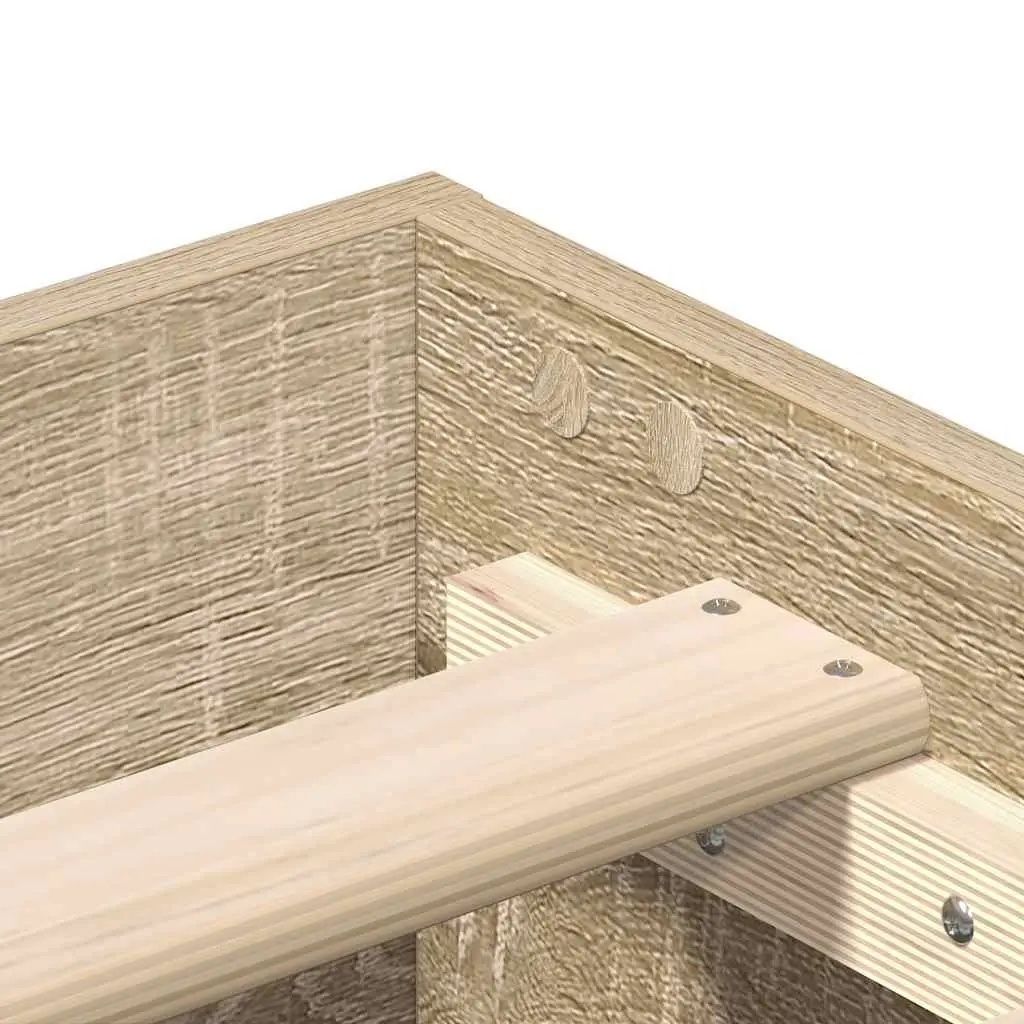 Bed Frame Bedroom 150x200 cm Engineered Wood Slatted Base Sonoma Oak