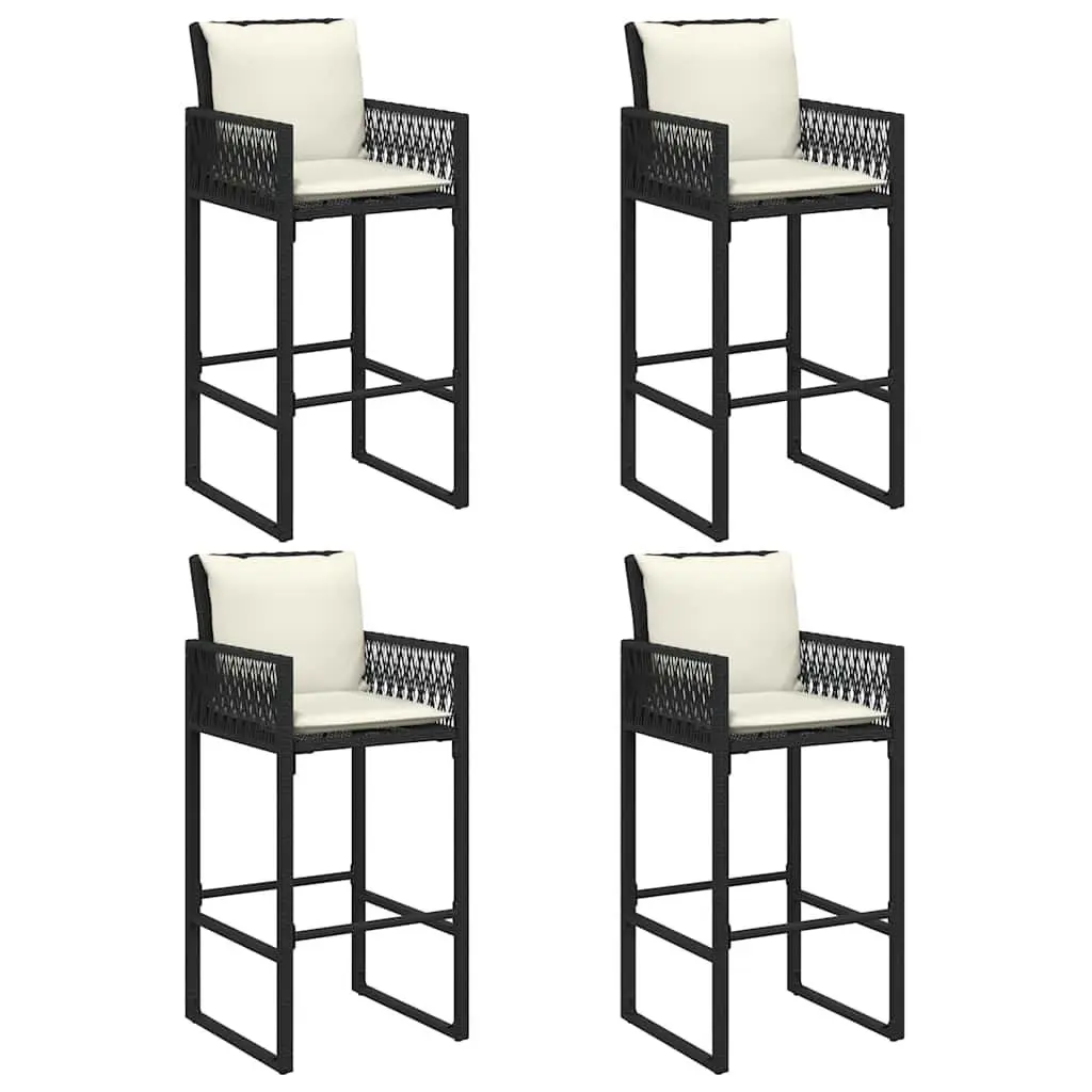 5 Piece Garden Bar Set Black Outdoor Furniture for Patio and Garden