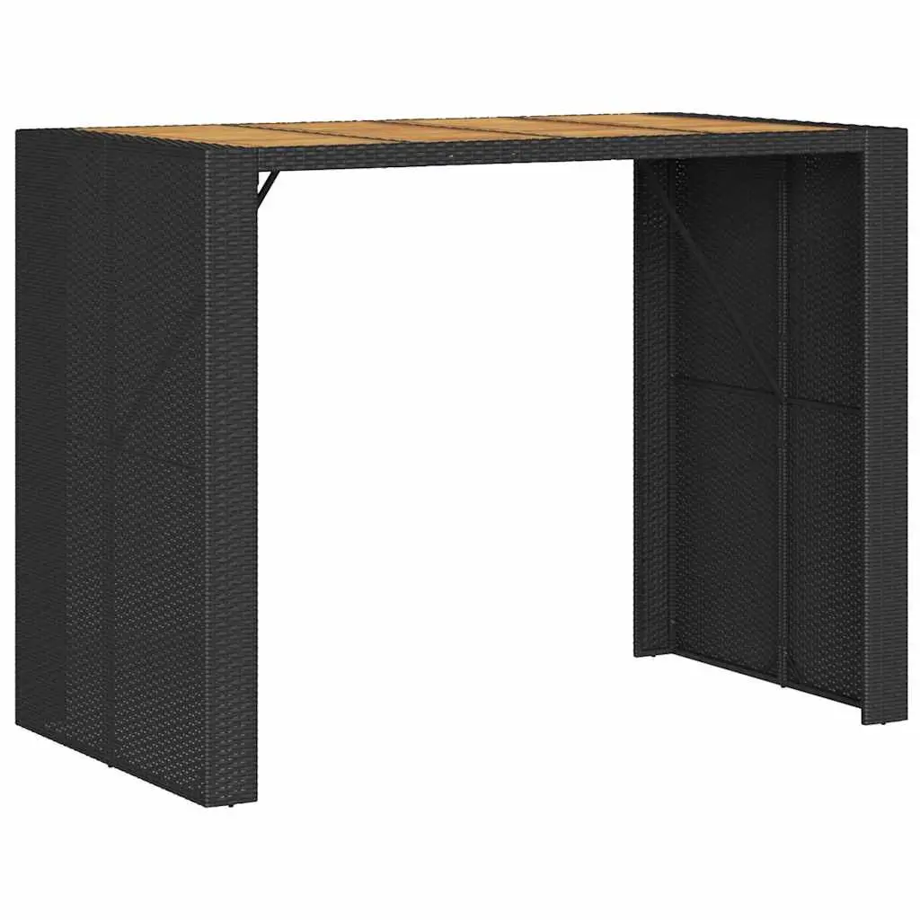 5 Piece Black Garden Bar Set with Cushions