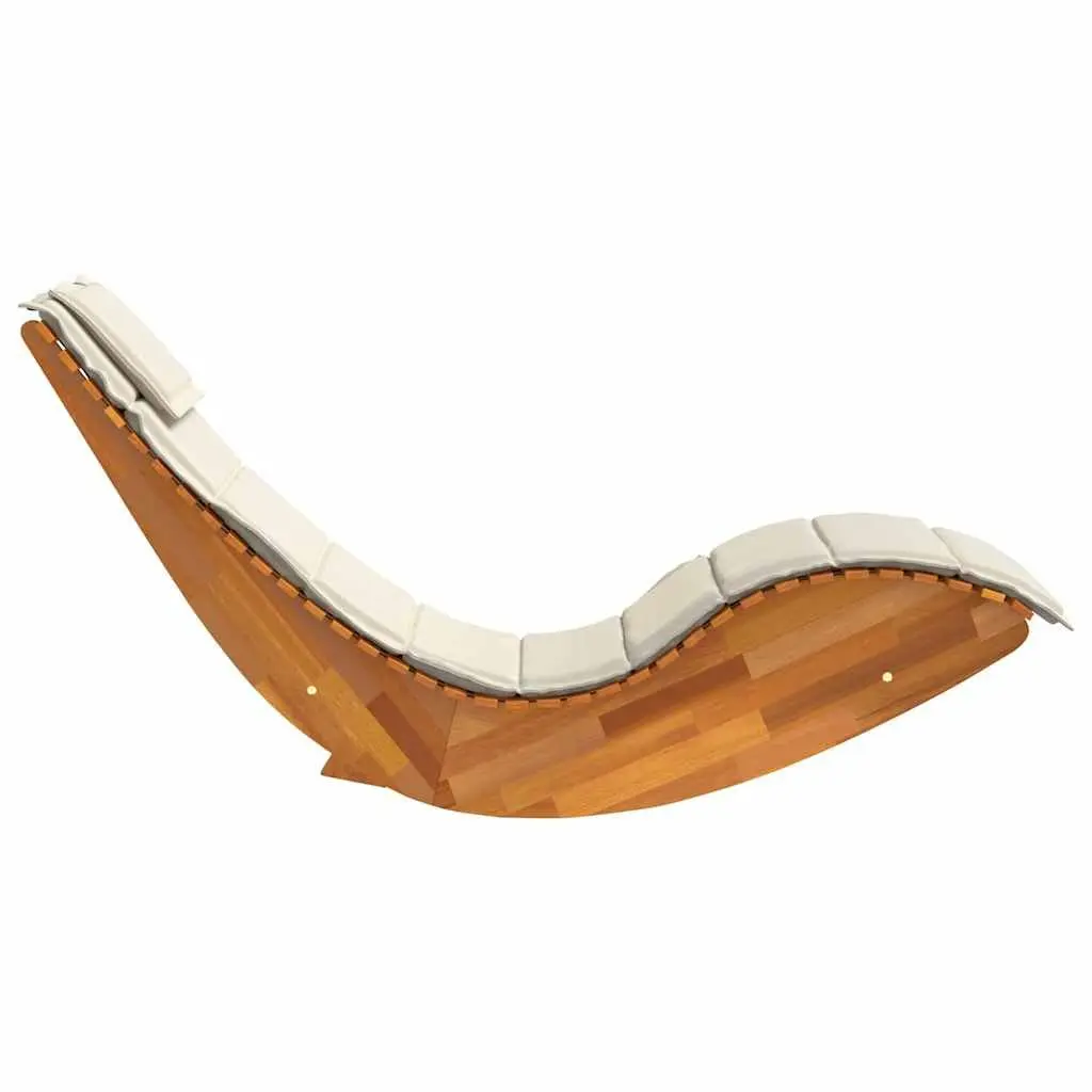 Sun Lounger Outdoor Acacia Wood 2pcs Garden Pool Deck Chairs Brown