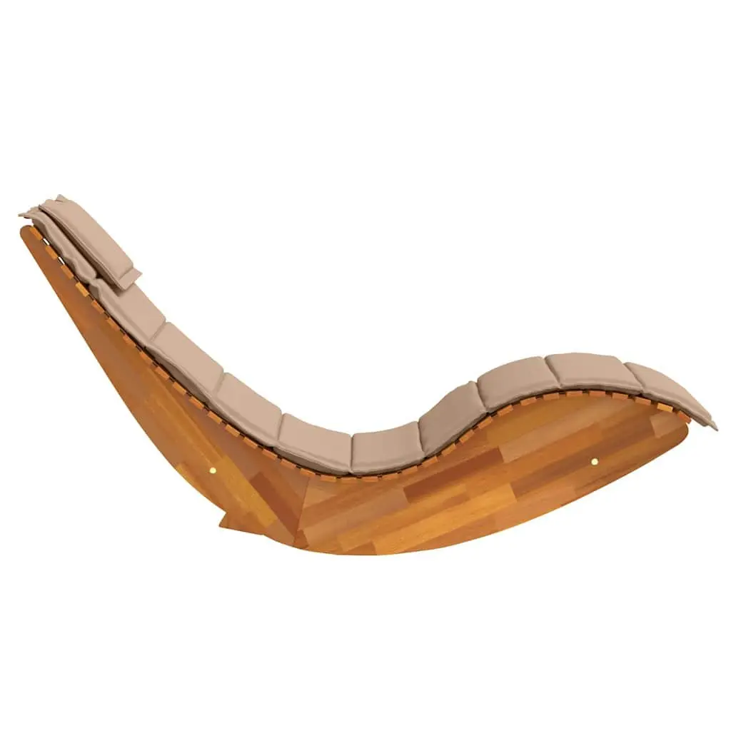 Sun Lounger Outdoor Acacia Wood 2pcs Set Garden Pool Deck Chair Brown
