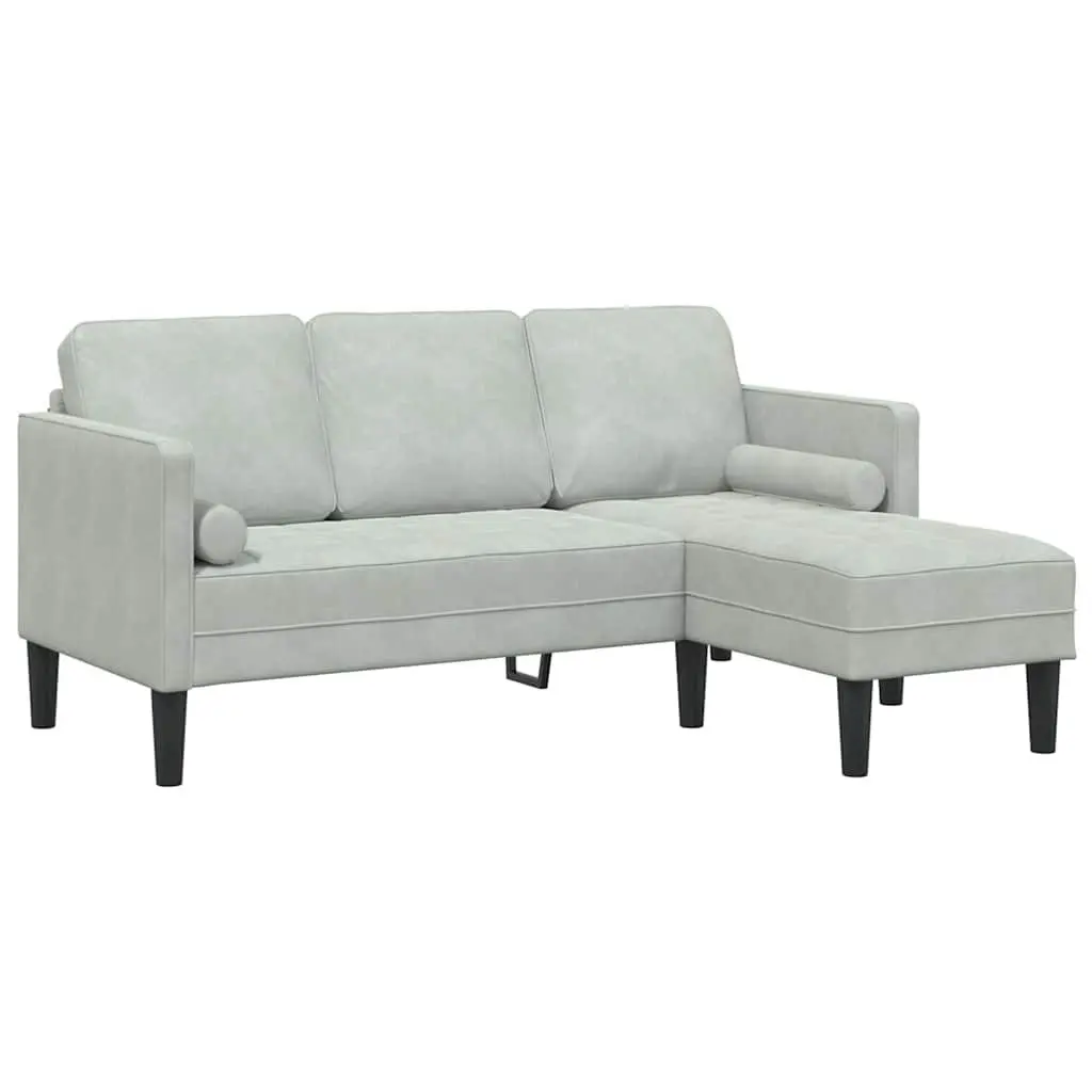 Sofa Set 2 pcs Light Grey Polyester Modular Lounge Couch Living Room Seating