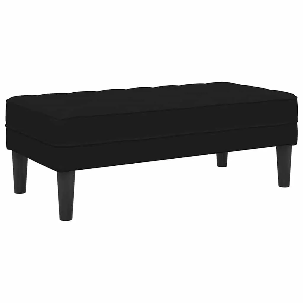 2-Piece Black Sofa Set with Polyester Upholstery and Wood Frame