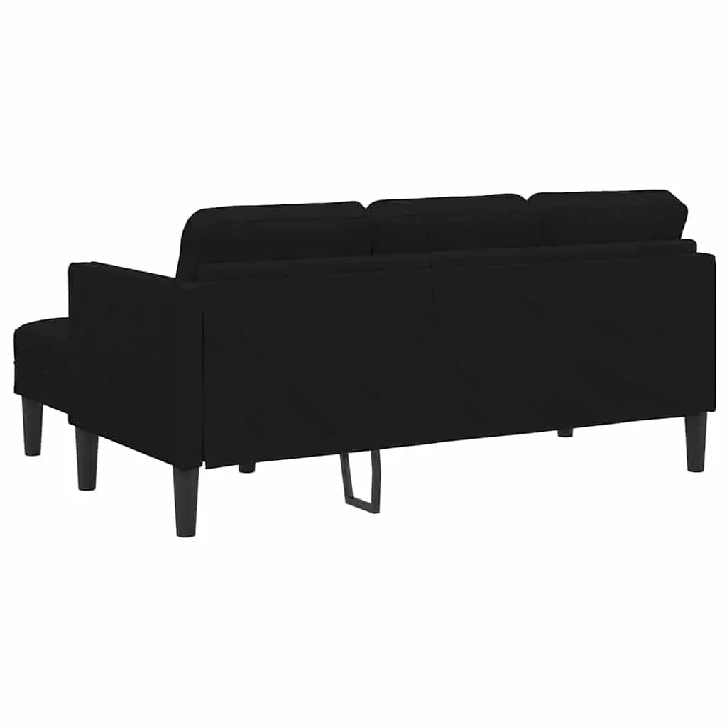2-Piece Black Sofa Set with Polyester Upholstery and Wood Frame