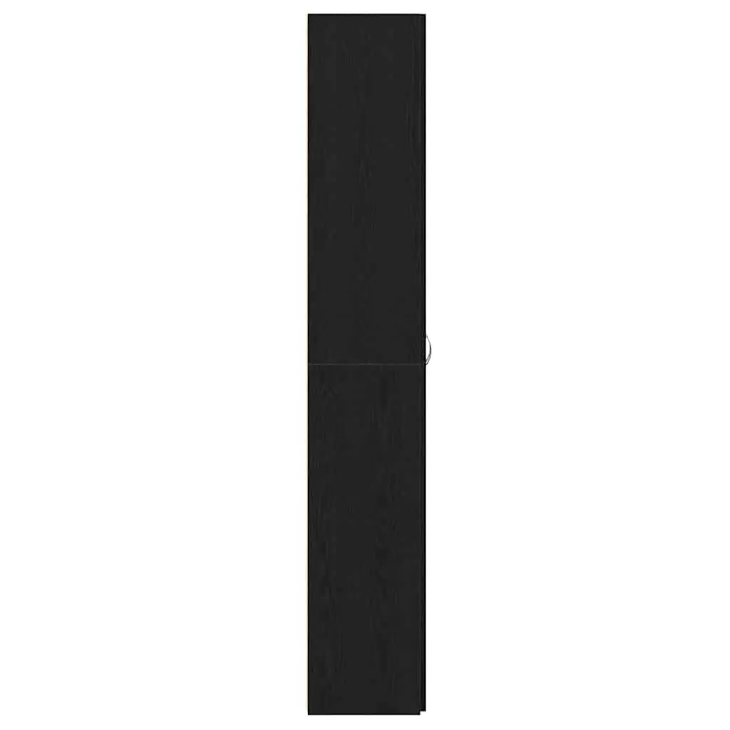 Filing Cabinet Office Storage Organizer Black Engineered Wood Hinge Door