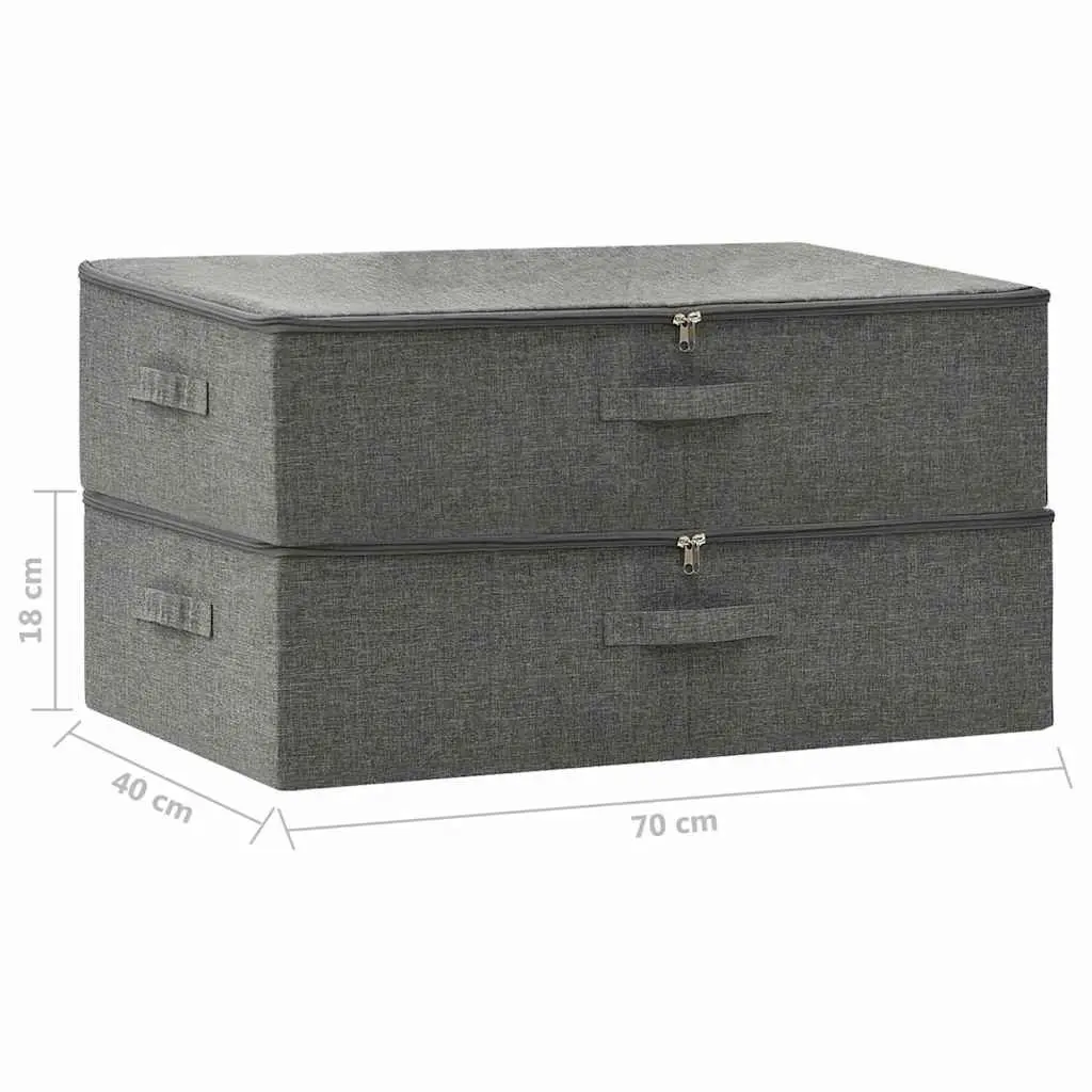 Storage Boxes 2 pcs Foldable Fabric Anthracite Household Organiser 70x40x18cm
