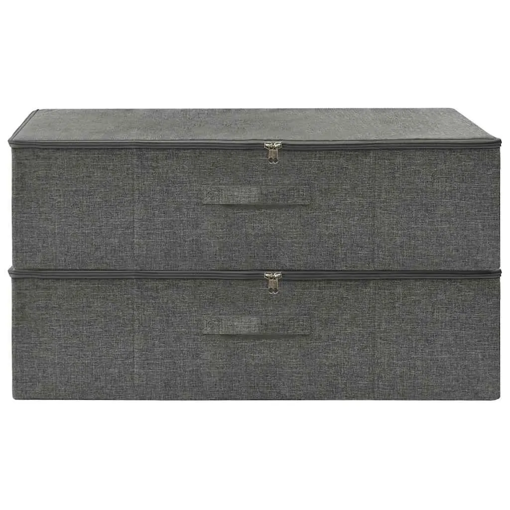 Storage Boxes 2 pcs Foldable Fabric Anthracite Household Organiser 70x40x18cm
