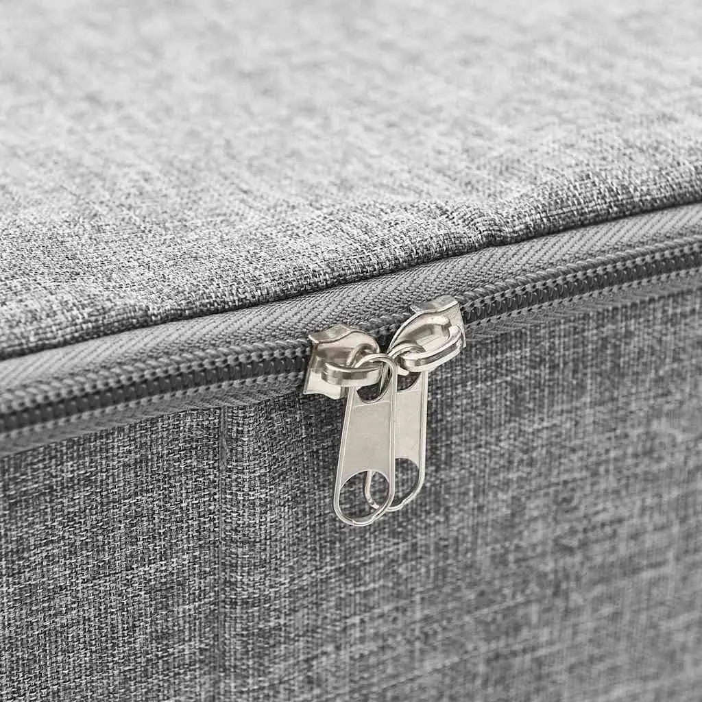 Foldable Storage Boxes for Home Organisation Grey 70 x 40 x 18 cm Set of 2