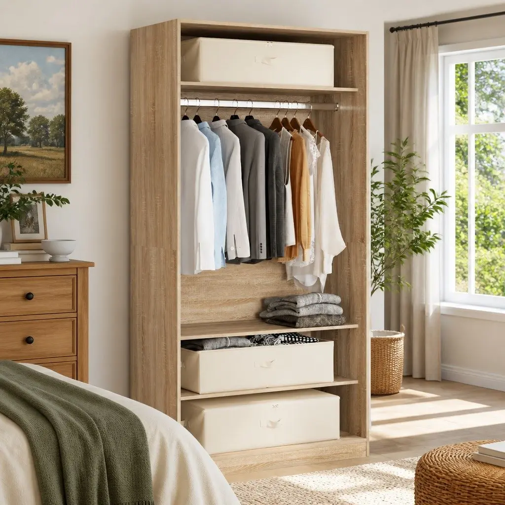 Foldable Fabric Storage Box Organiser Home Bedroom 70x40x18cm Cream
