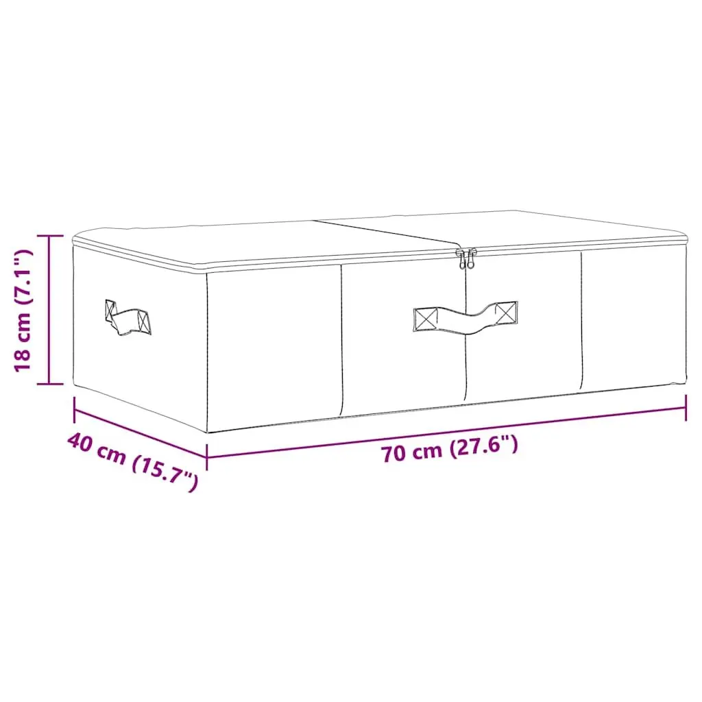 Foldable Fabric Storage Boxes, 70x40x18 cm, Set of 2
