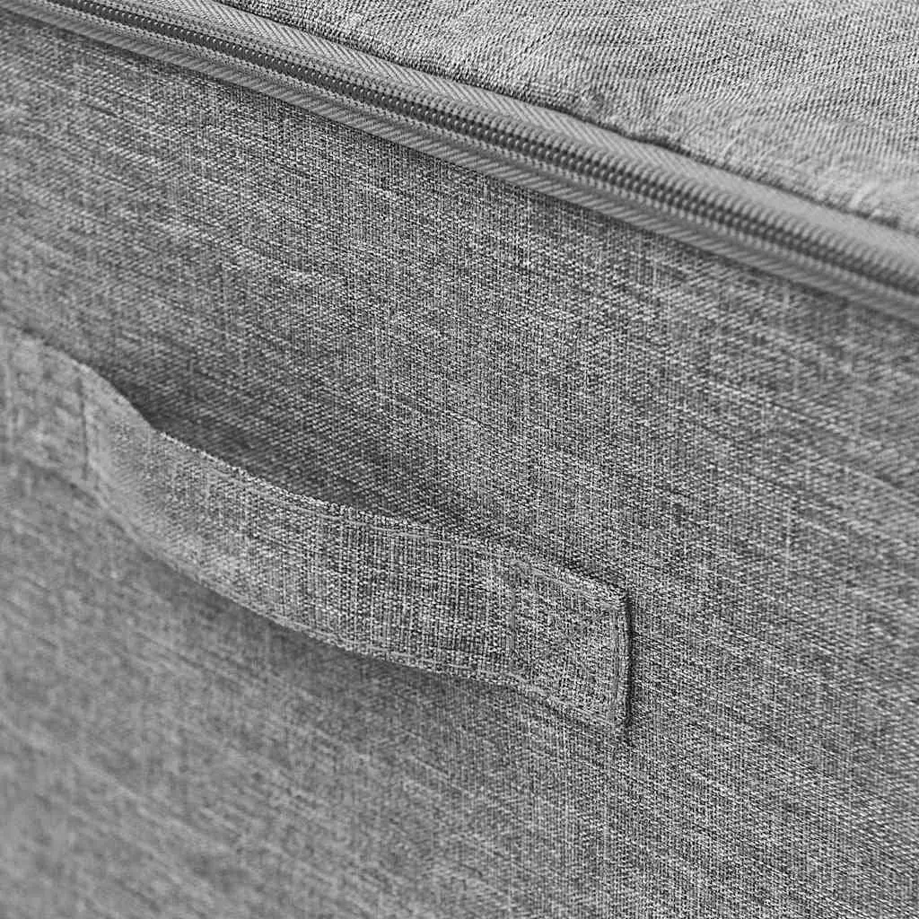 Foldable Fabric Storage Boxes 2 pcs Household Organiser Grey 43x34x23 cm