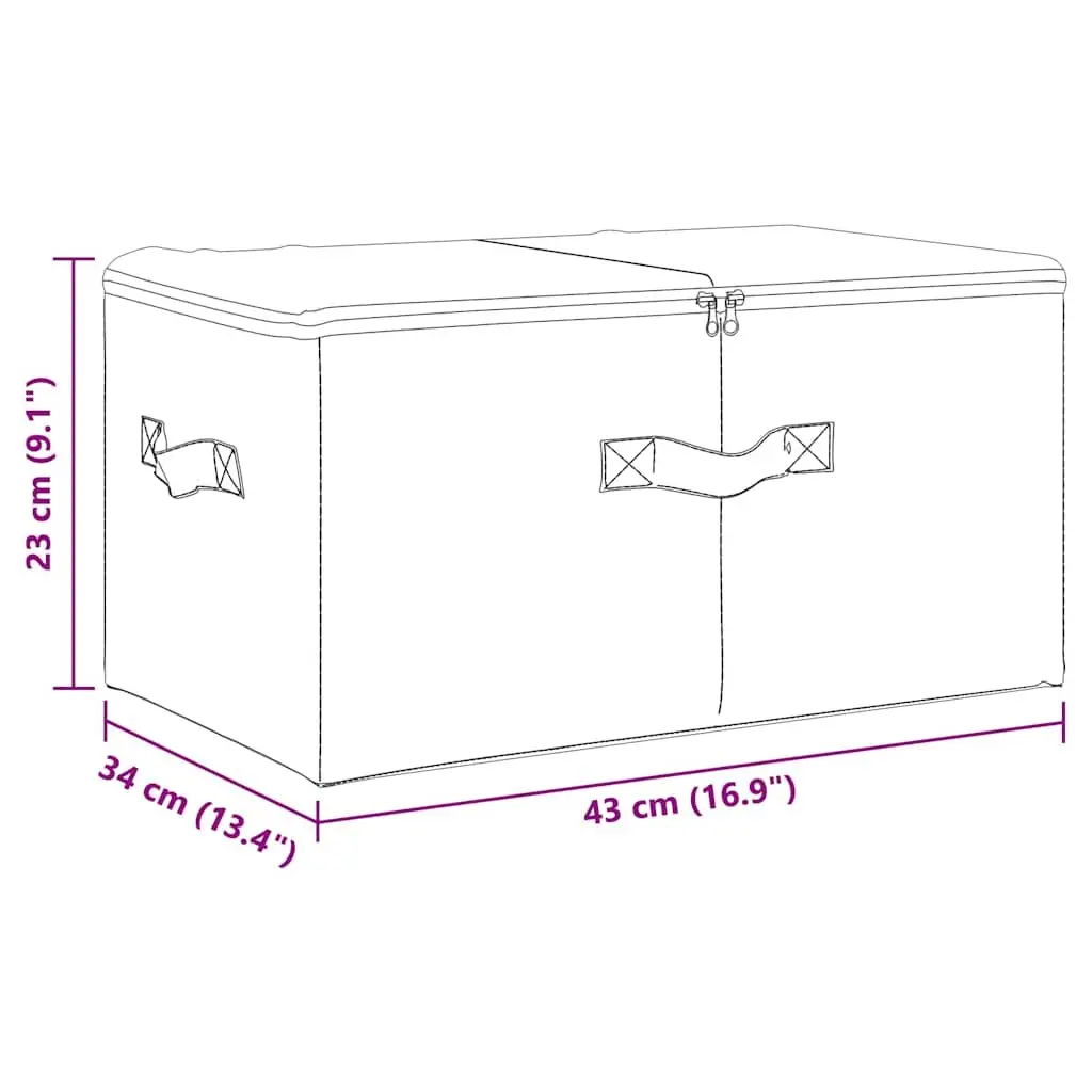 Fabric Storage Boxes Set 2 pcs Foldable Household Organiser Cream 43x34x23cm
