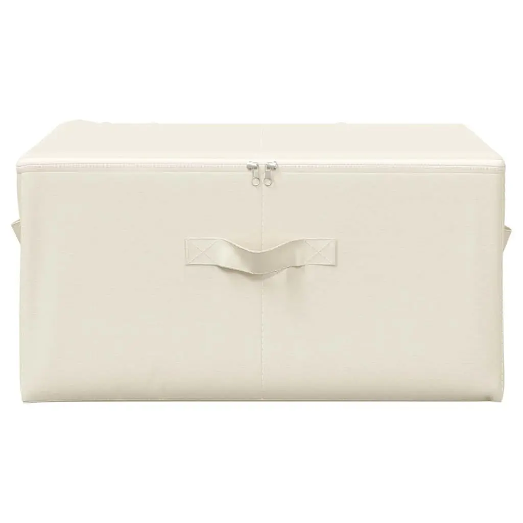 Fabric Storage Boxes Set 2 pcs Foldable Household Organiser Cream 43x34x23cm