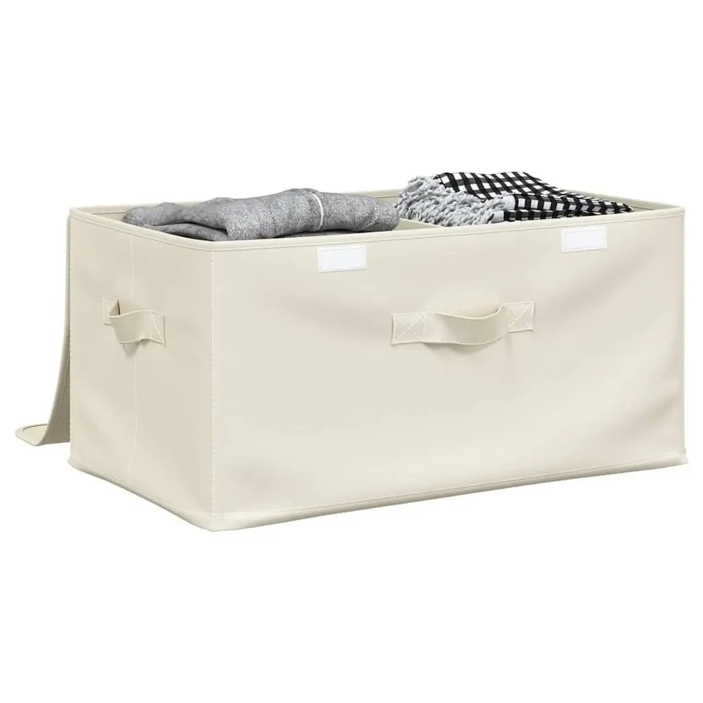 Fabric Storage Boxes Set 2 pcs Foldable Household Organiser Cream 43x34x23cm