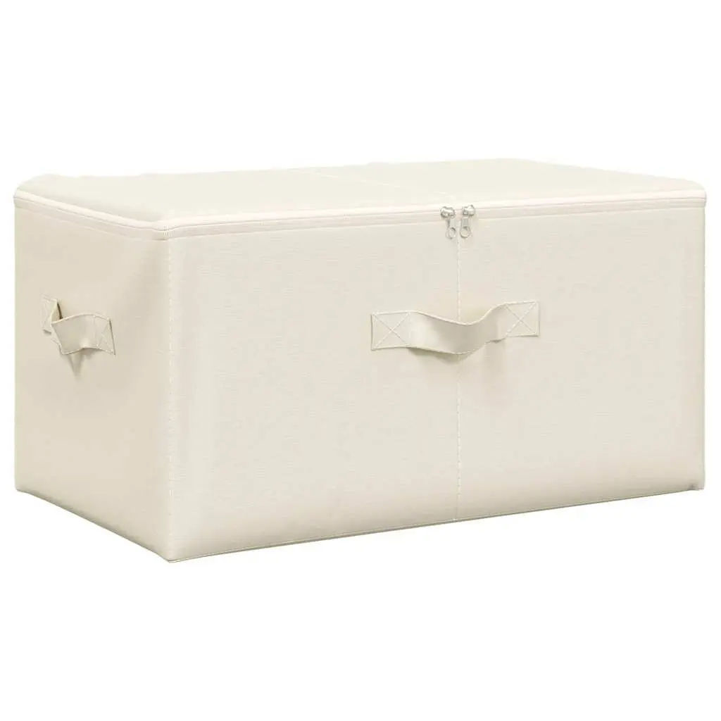 Fabric Storage Boxes Set 2 pcs Foldable Household Organiser Cream 43x34x23cm