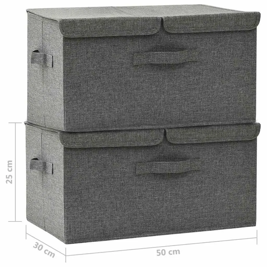 Folding Storage Cubes for Home Organisation with Handle Anthracite Non-Woven Fabric Size 2 Compartment
