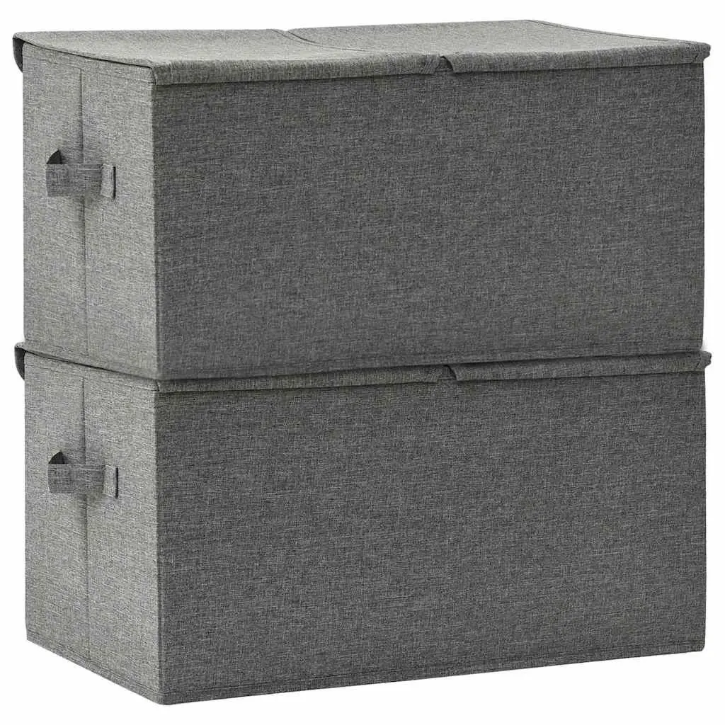 Folding Storage Cubes for Home Organisation with Handle Anthracite Non-Woven Fabric Size 2 Compartment