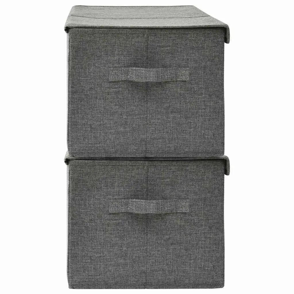 Folding Storage Cubes for Home Organisation with Handle Anthracite Non-Woven Fabric Size 2 Compartment