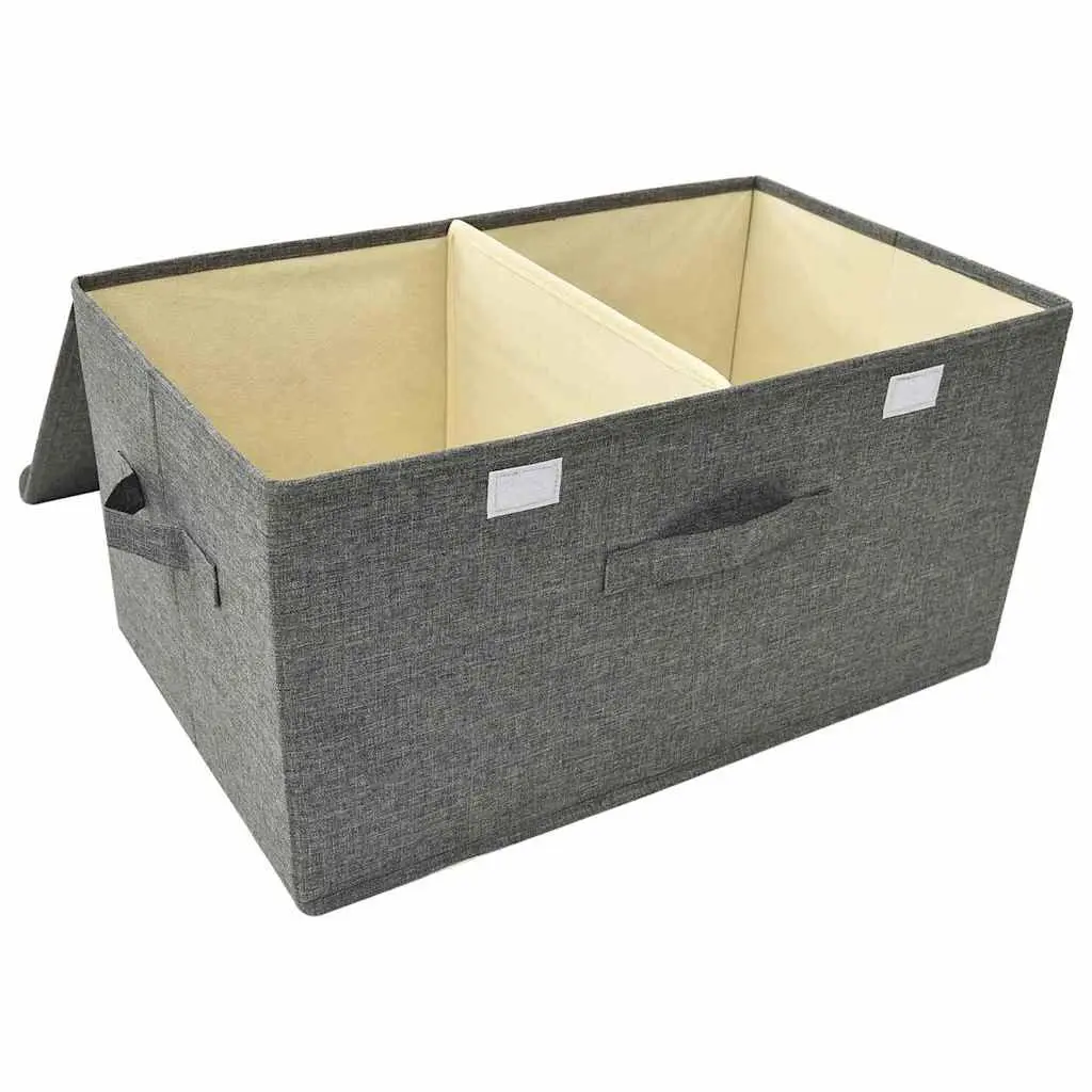 Folding Storage Cubes for Home Organisation with Handle Anthracite Non-Woven Fabric Size 2 Compartment