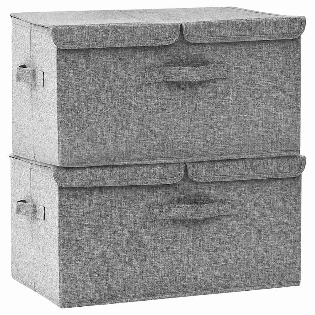 50x30x25 cm Grey Foldable Storage Boxes, Set of 2