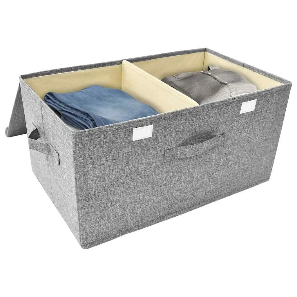 50x30x25 cm Grey Foldable Storage Boxes, Set of 2