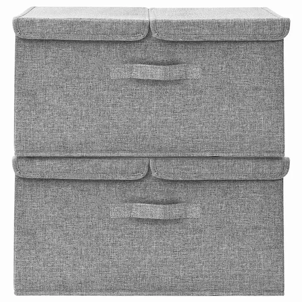 50x30x25 cm Grey Foldable Storage Boxes, Set of 2