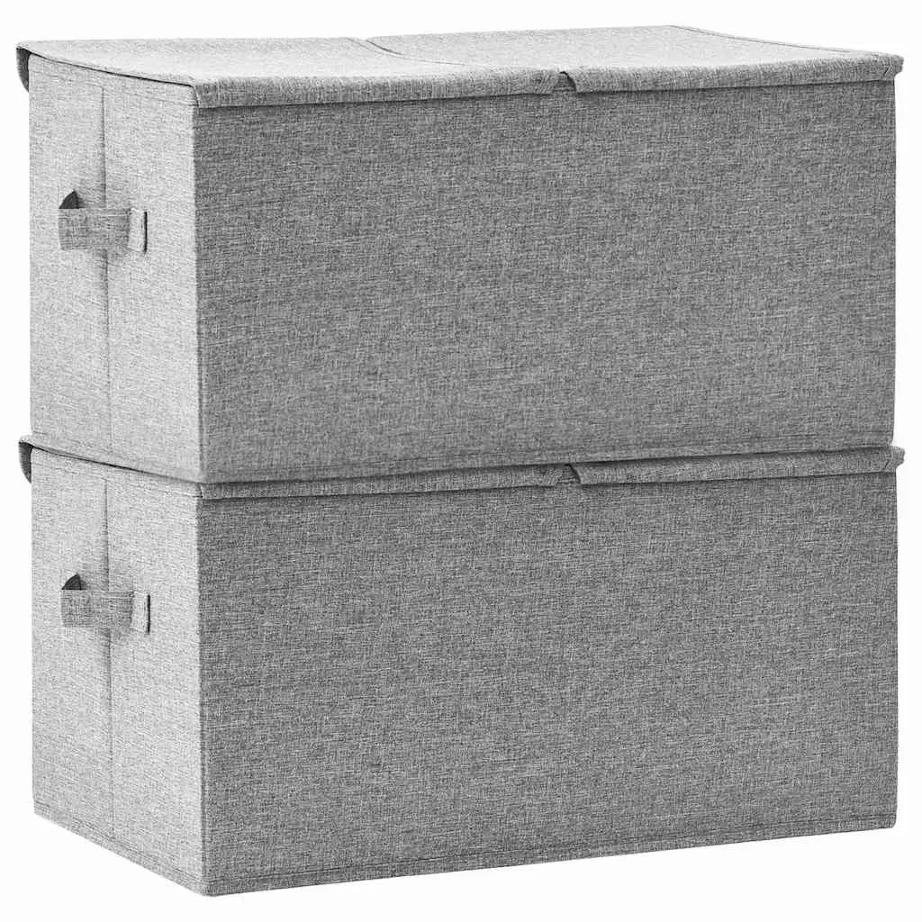 50x30x25 cm Grey Foldable Storage Boxes, Set of 2