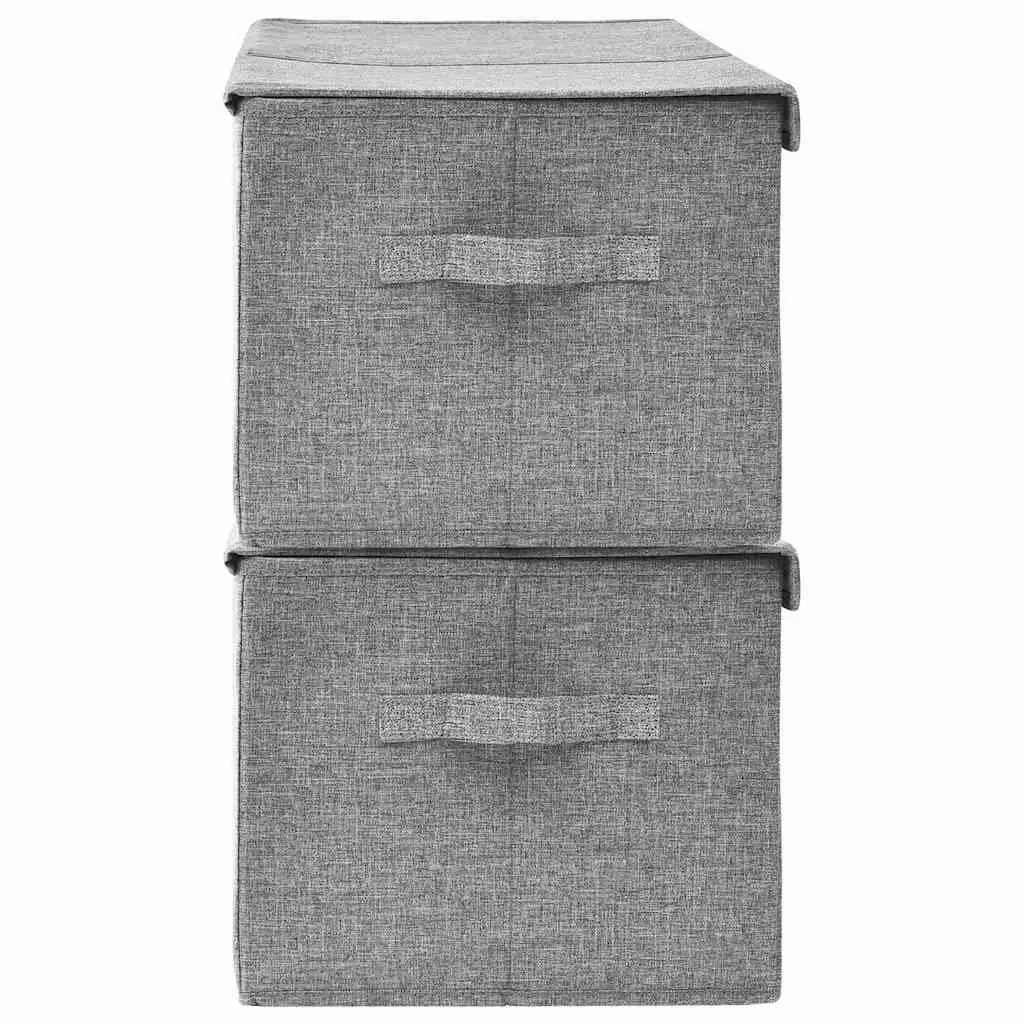 50x30x25 cm Grey Foldable Storage Boxes, Set of 2