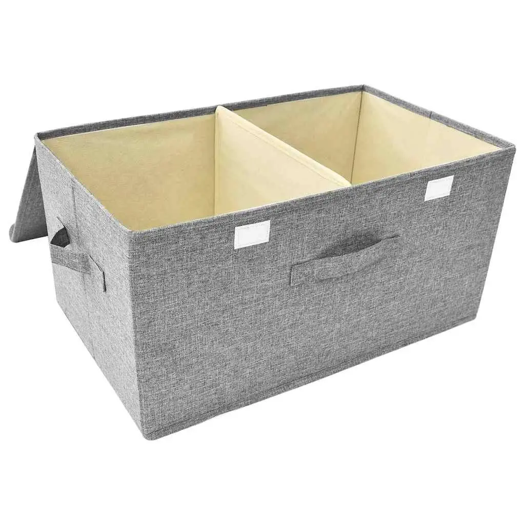 50x30x25 cm Grey Foldable Storage Boxes, Set of 2