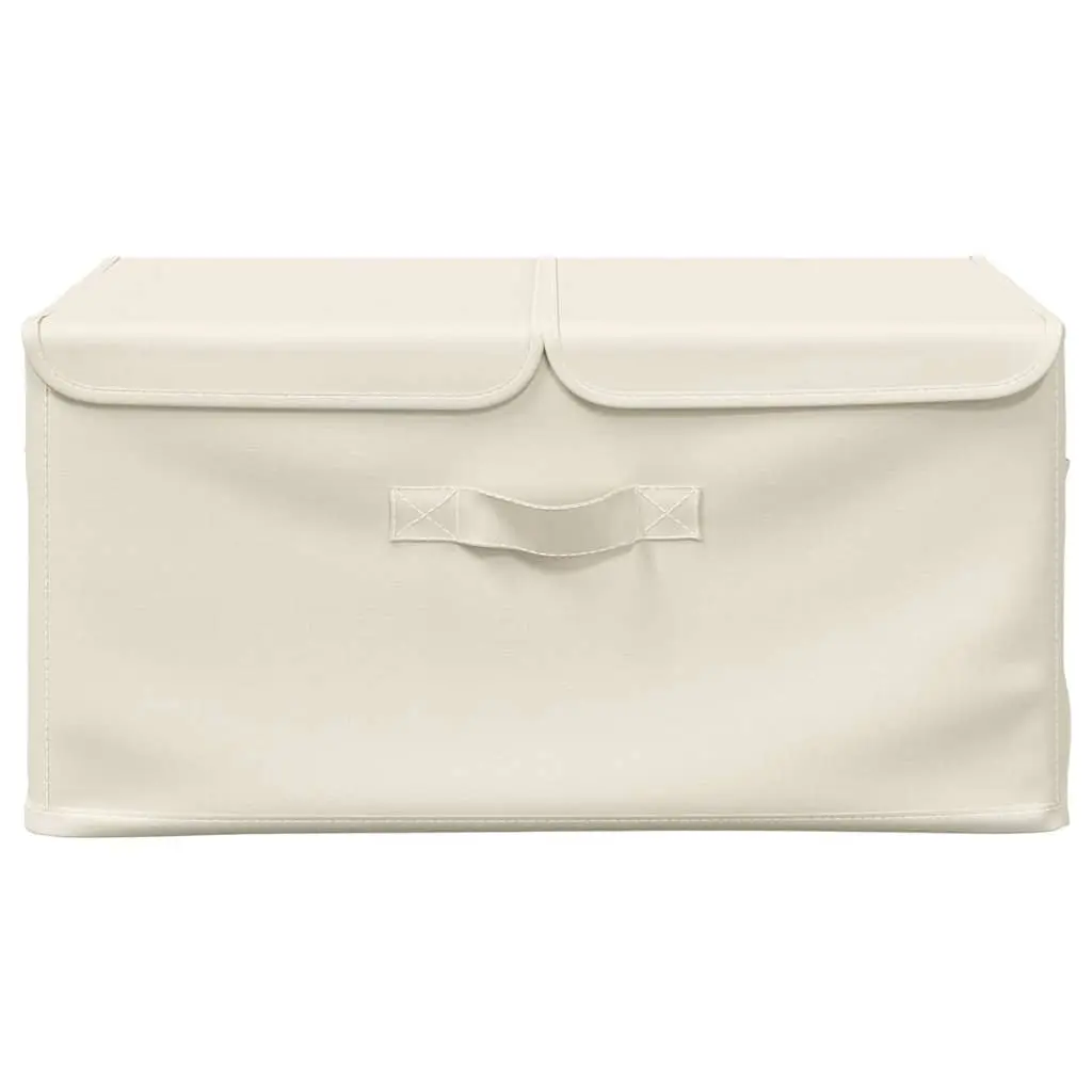 Fabric Storage Boxes 50x30x25 cm, 2 pcs, Cream Colour