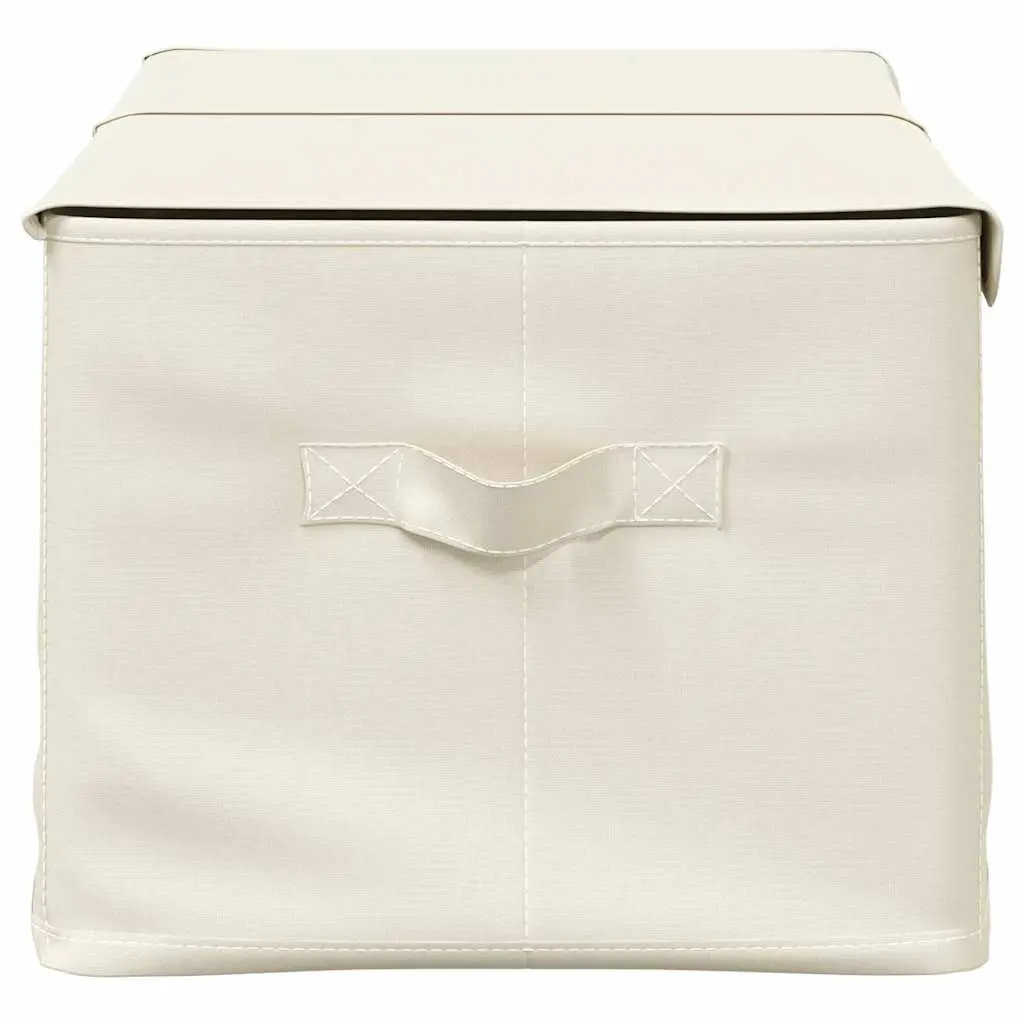 Fabric Storage Boxes 50x30x25 cm, 2 pcs, Cream Colour