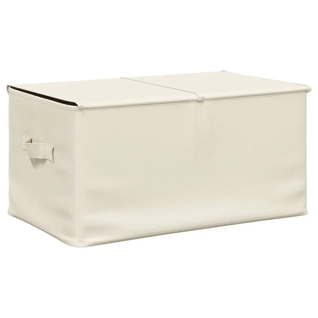 Fabric Storage Boxes 50x30x25 cm, 2 pcs, Cream Colour