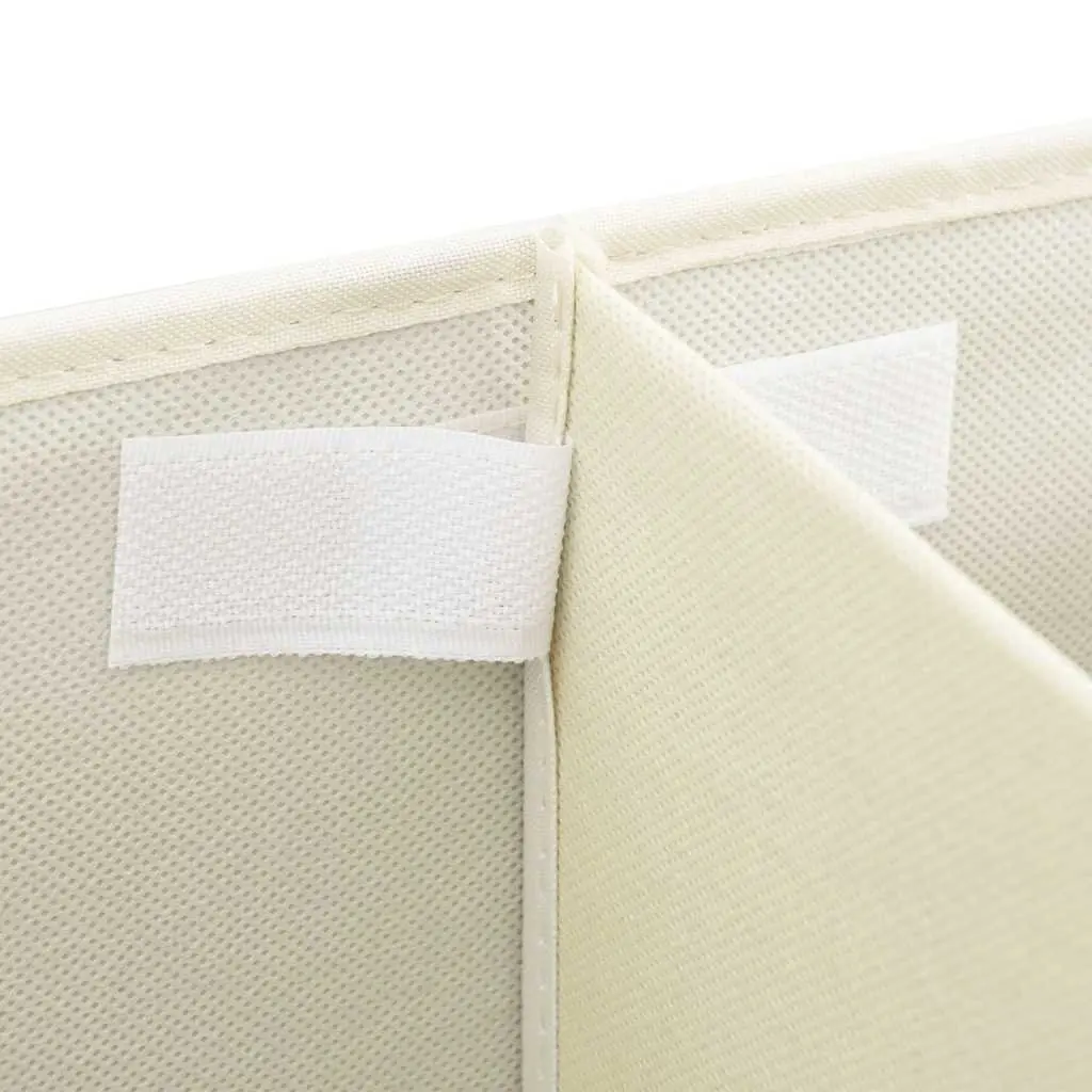 Fabric Storage Boxes 50x30x25 cm, 2 pcs, Cream Colour