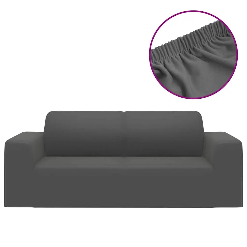 Anthracite Couch Slipcover for 2-Seater