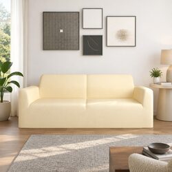 2-Seater Stretch Couch Slipcover Specifications: Cream