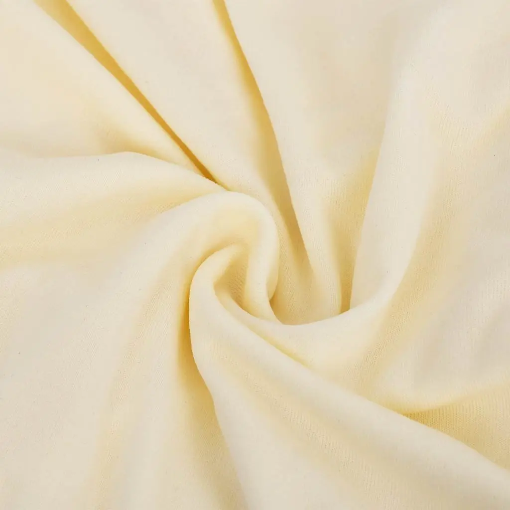 3-Seater Stretch Couch Slipcover Cream Polyester Jersey Sofa Protector
