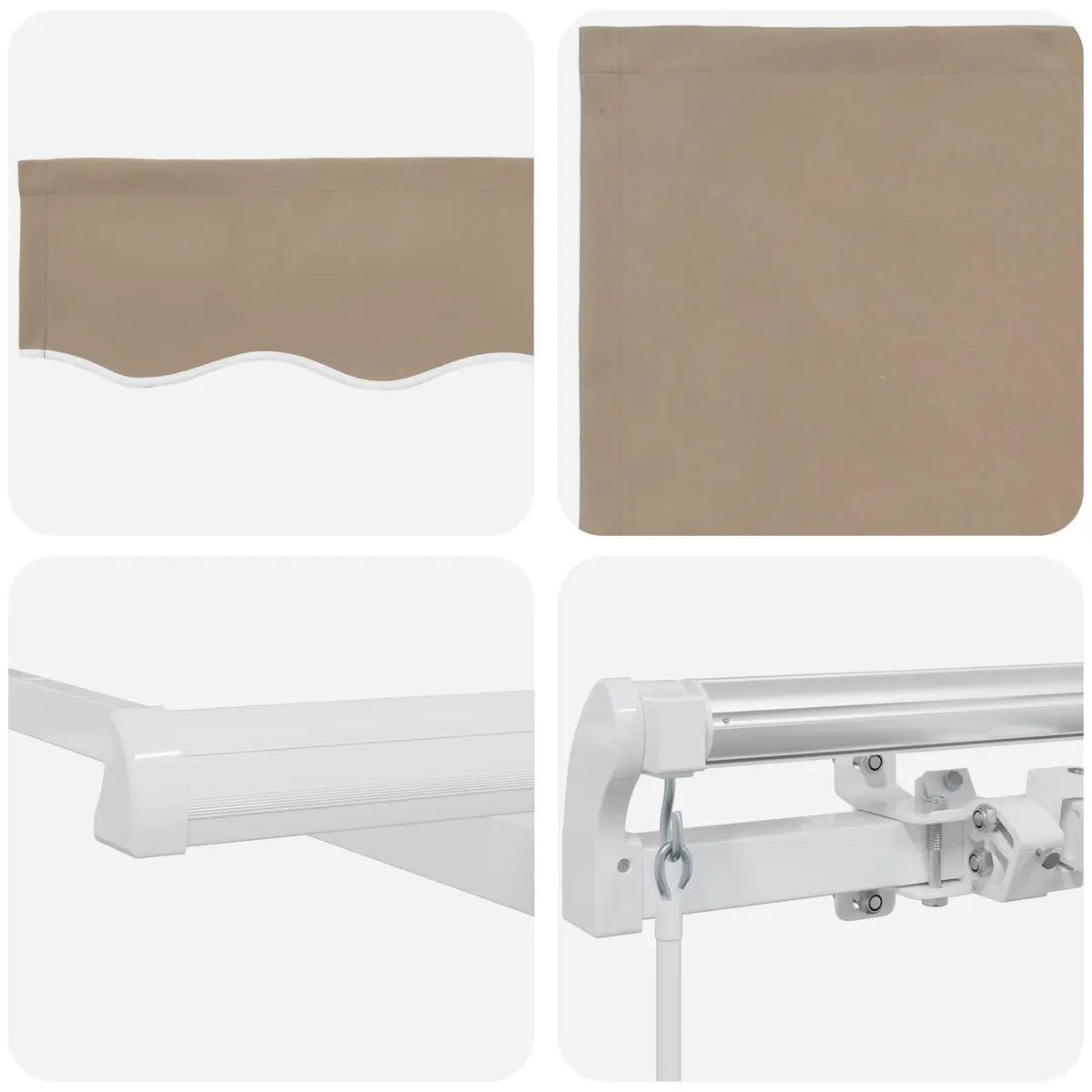 Retractable Awning Outdoor Garden Patio Shade Beige 400 x 300cm Manual Crank