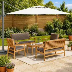 Specifications of 5-Piece Outdoor Garden Sofa Set, Brown