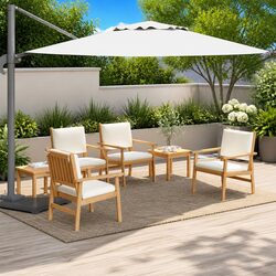 6 Piece Garden Sofa Set in Brown Acacia Wood