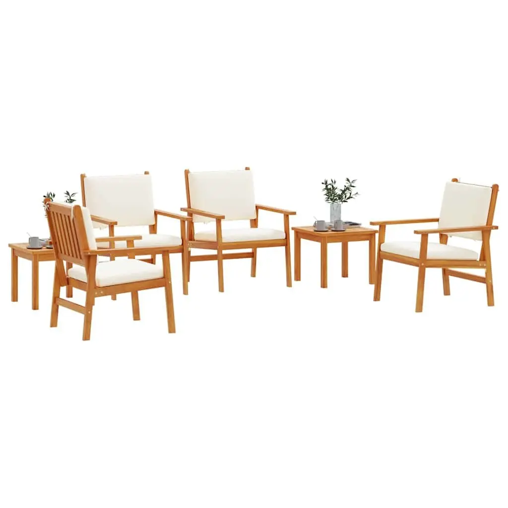 Outdoor Garden Sofa Set 6 Piece Brown Wood Seating Lounge Patio Balcony